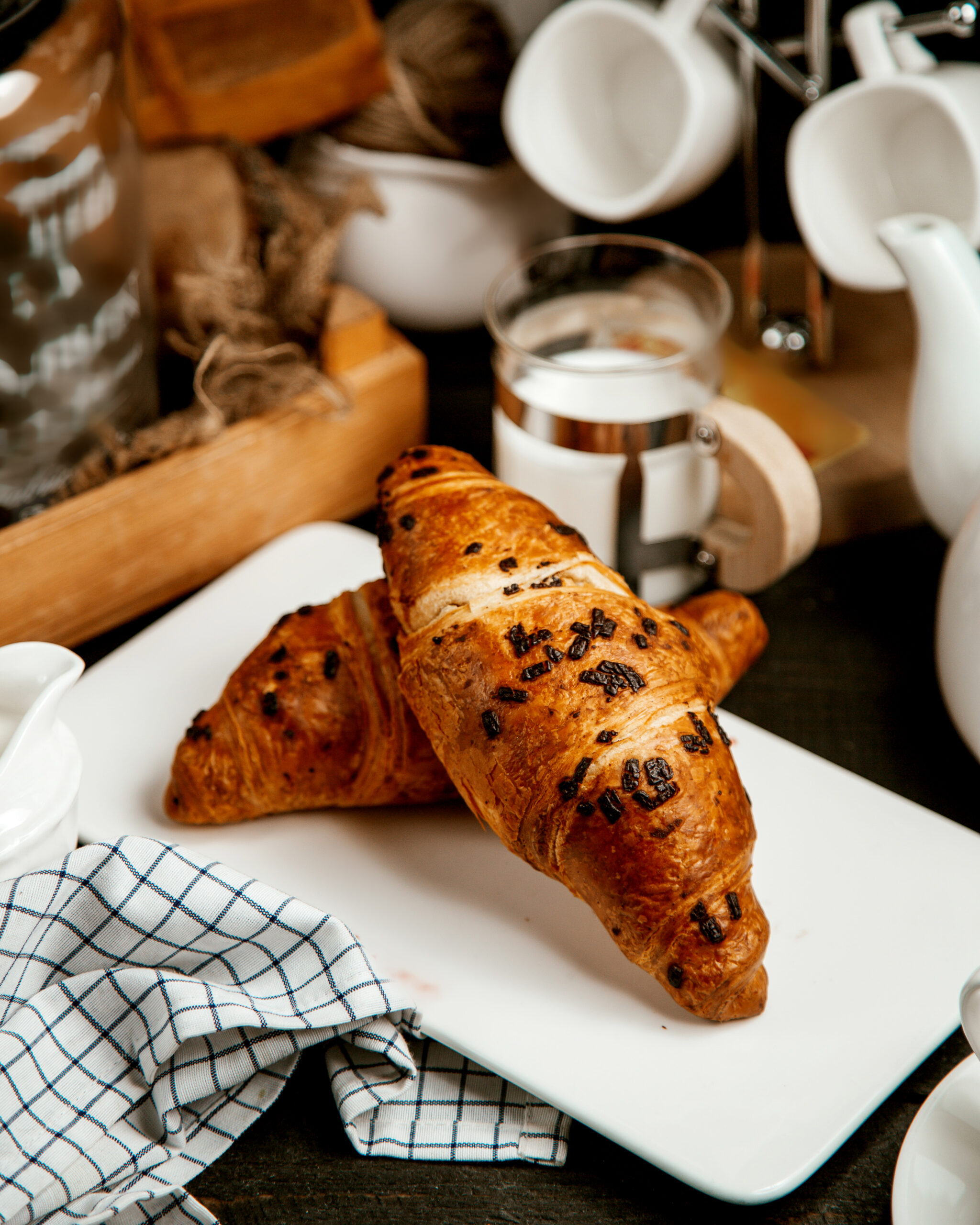 croissants filled with chocolate chips